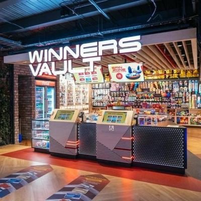 Arcade prize counter and winners zone with rewards at an entertainment center in Cambridge New Zealand